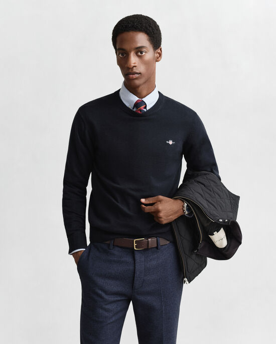 Maglia girocollo in cotone classico