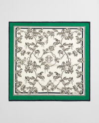 Foulard in seta con stampa di albero