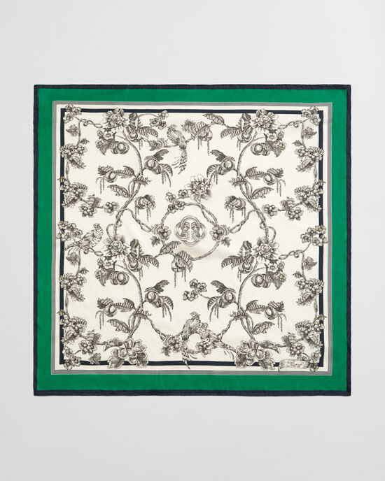Foulard in seta con stampa di albero