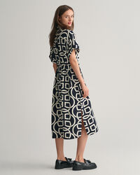 Caftano con maniche corte con stampa Monogram Print