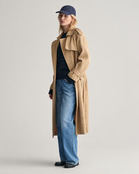 Maglia girocollo in cotone a righe tono su tono