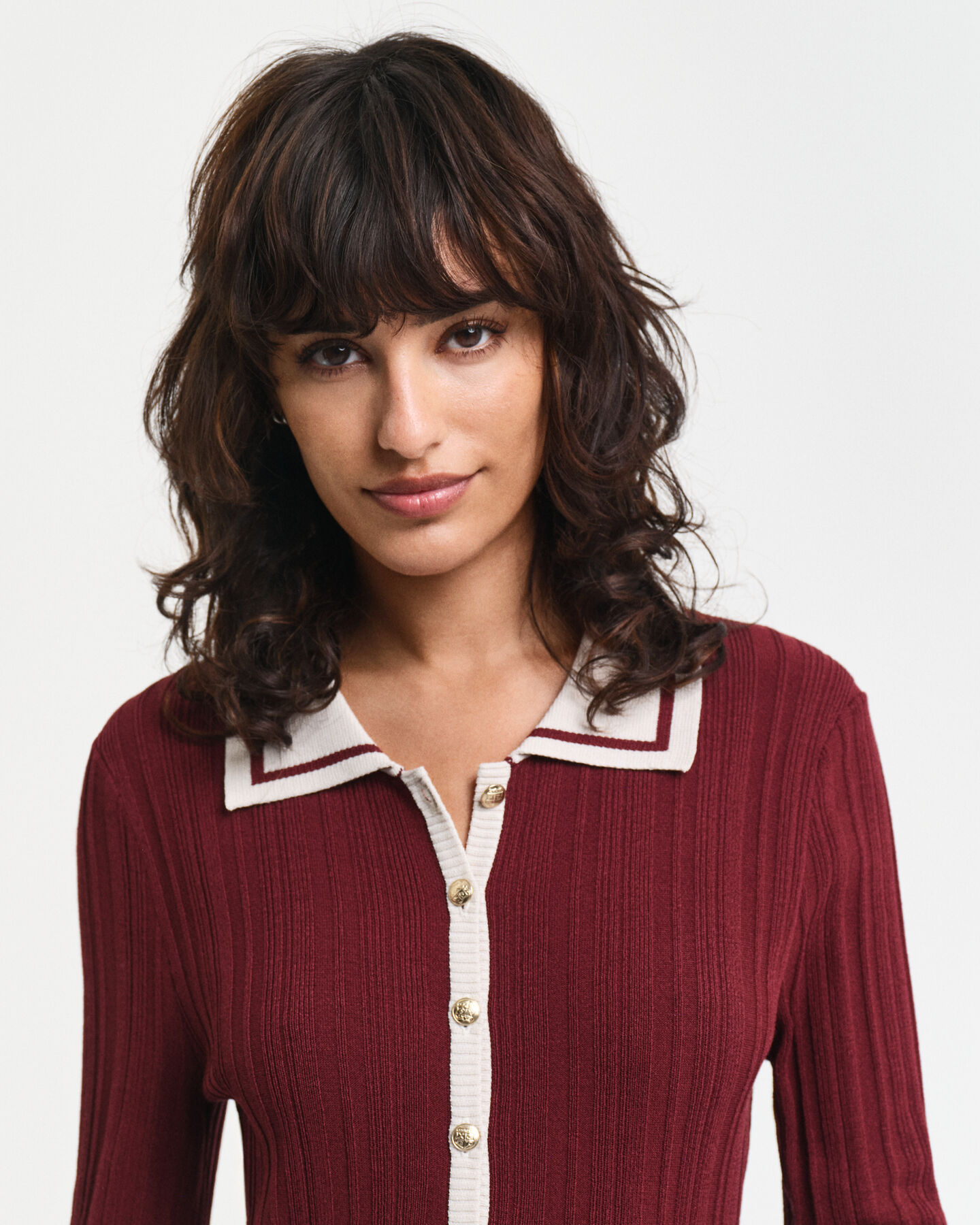 Abito in maglia a coste Contrast