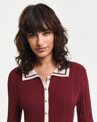 Abito in maglia a coste Contrast