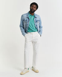 Pantaloni in twill di cotone stretti in fondo slim fit