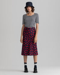 T-shirt a maniche corte a costine e righe