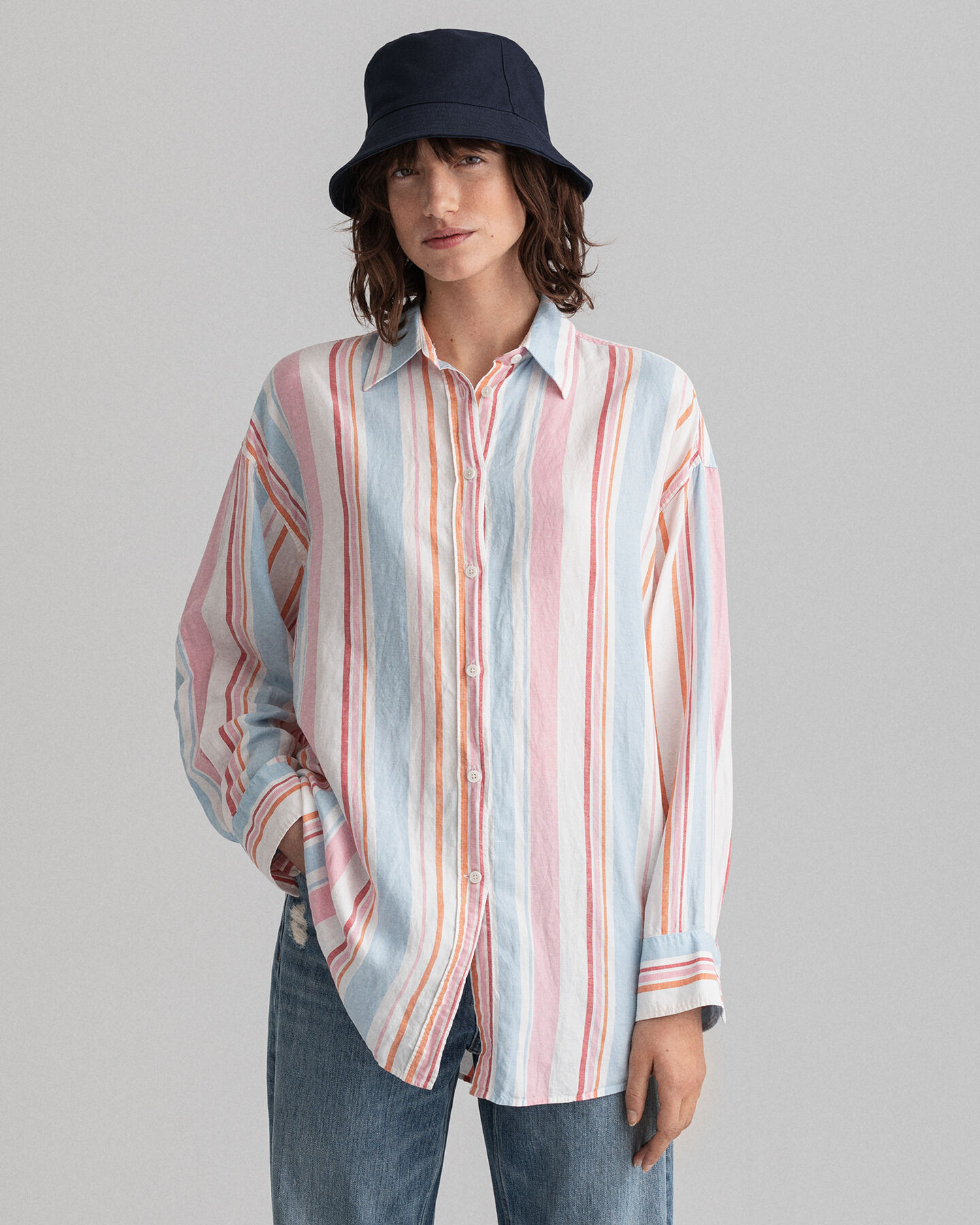 Camicia a righe assortite oversize