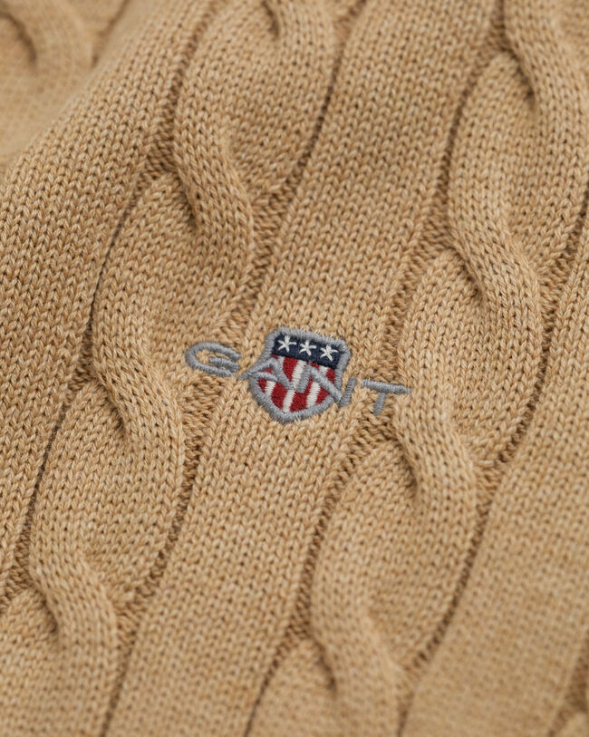 Maglia a collo alto in cotone a trecce