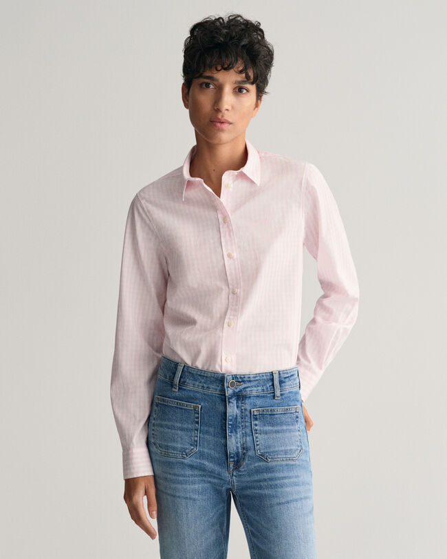 Camicia in popeline a quadri percalle regular fit