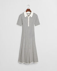 Abito rugger a maniche corte in maglia a coste a righe