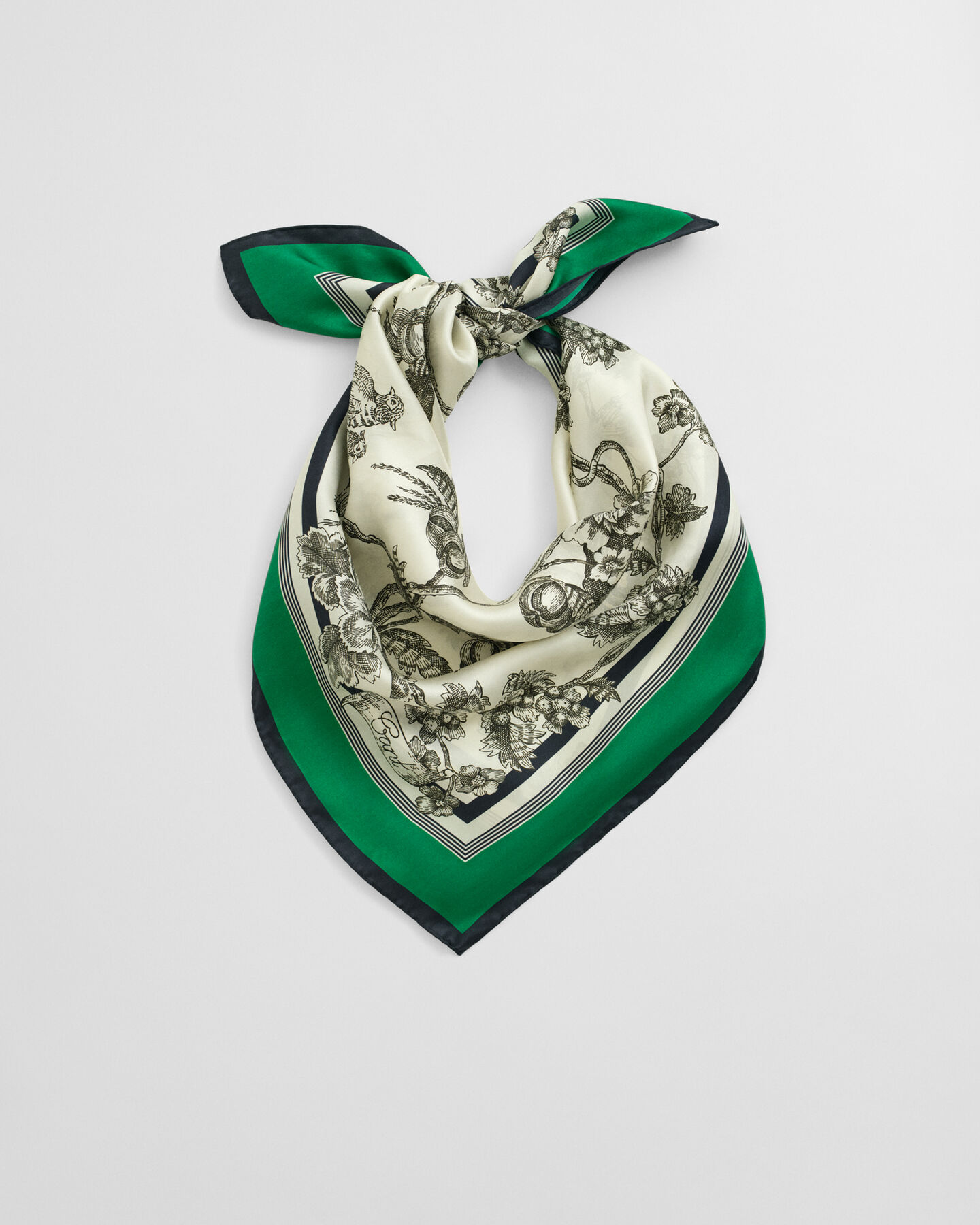 Foulard in seta con stampa di albero