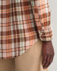 Camicia di lino a quadri madras regular fit
