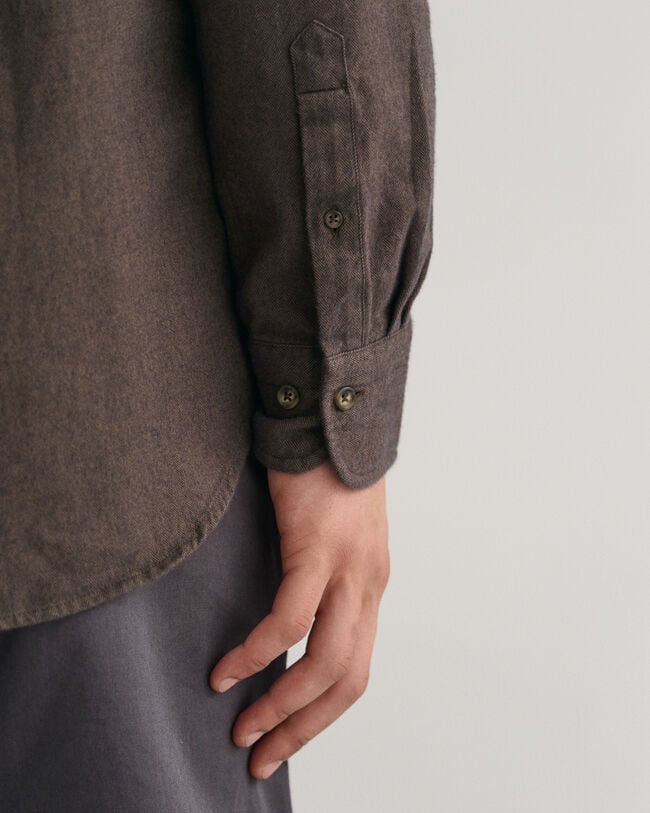 Camicia in flanella con motivo a spina di pesce regular fit