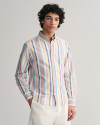 Camicia Oxford a righe multicolore regular fit
