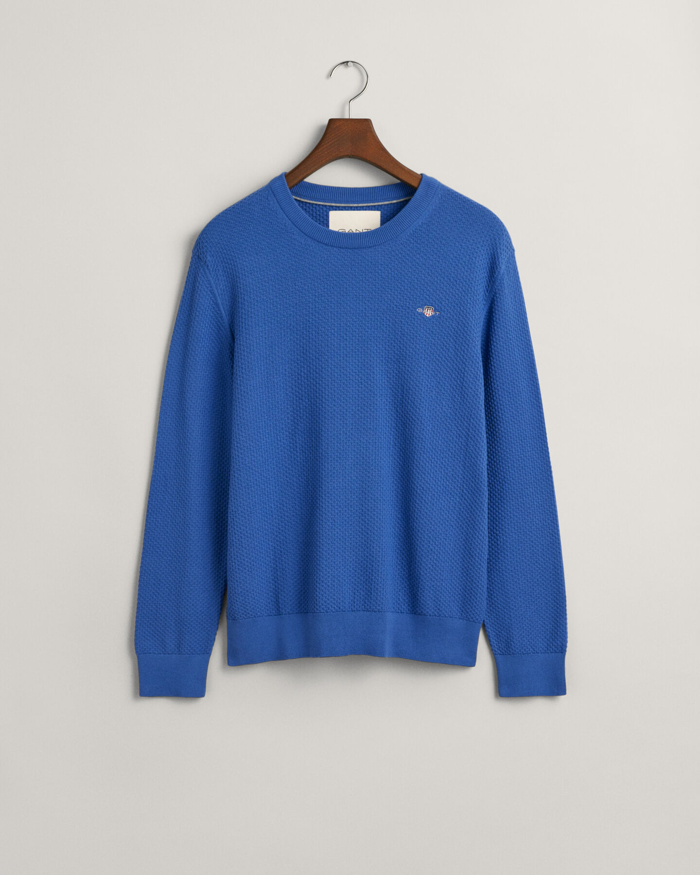 Maglia girocollo in cotone strutturata