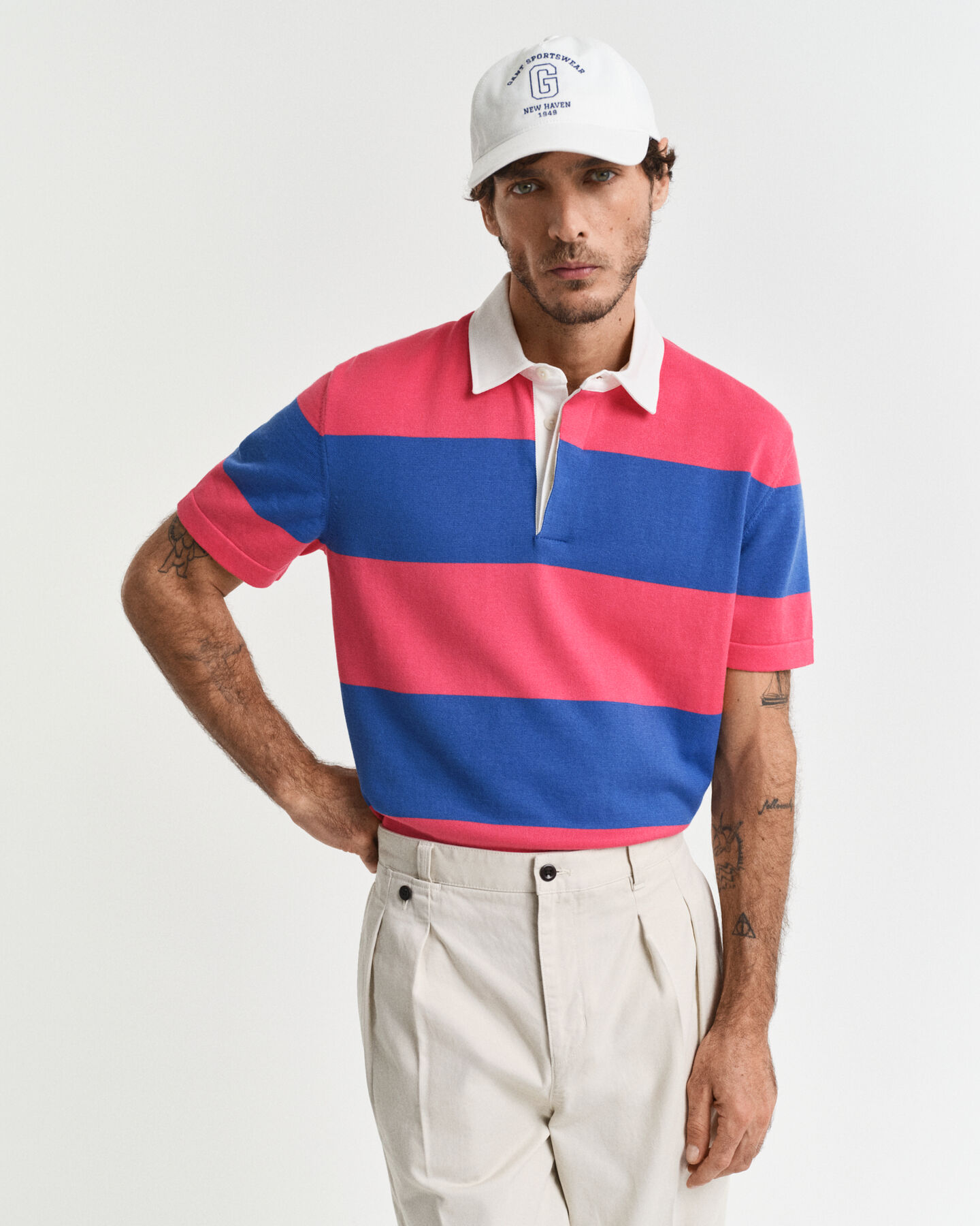 Polo in cotone a righe