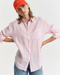 Camicia di lino a righe relaxed fit