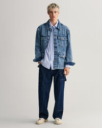 Camicia in popeline a righe oversize