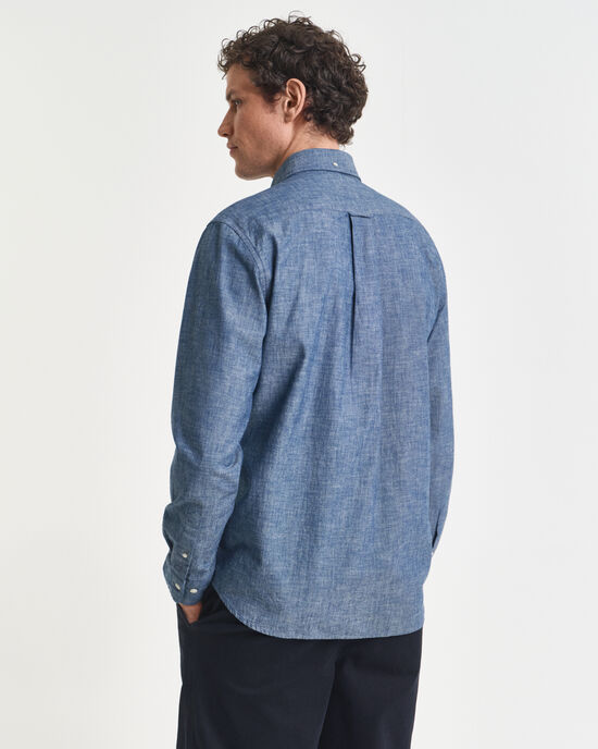 Camicia indaco in chambray regular fit