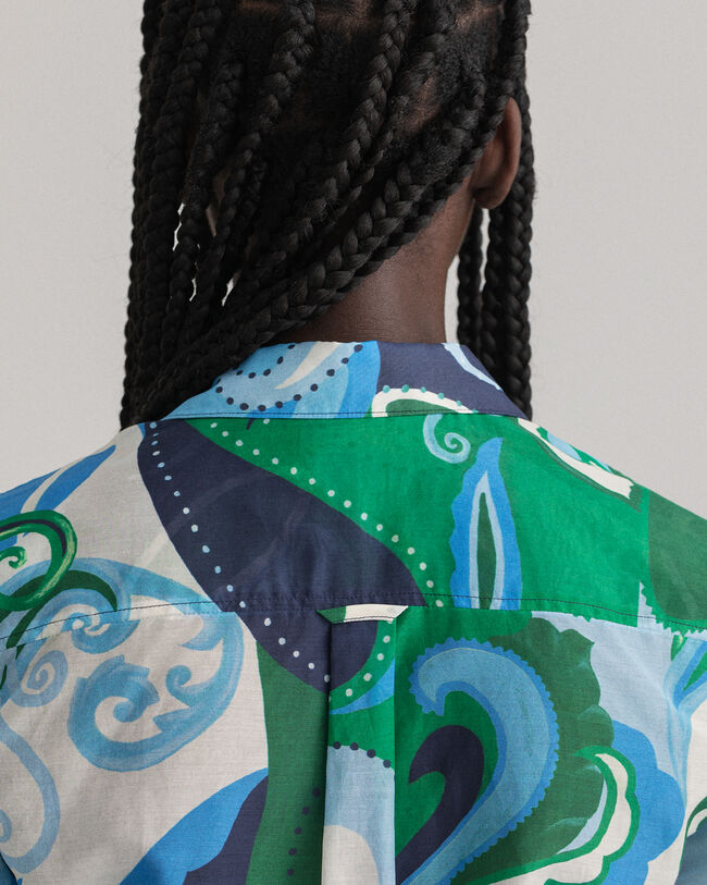 Camicia in misto cotone e seta cachemire regular fit