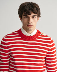 Maglia girocollo a righe Breton in cotone Shiny