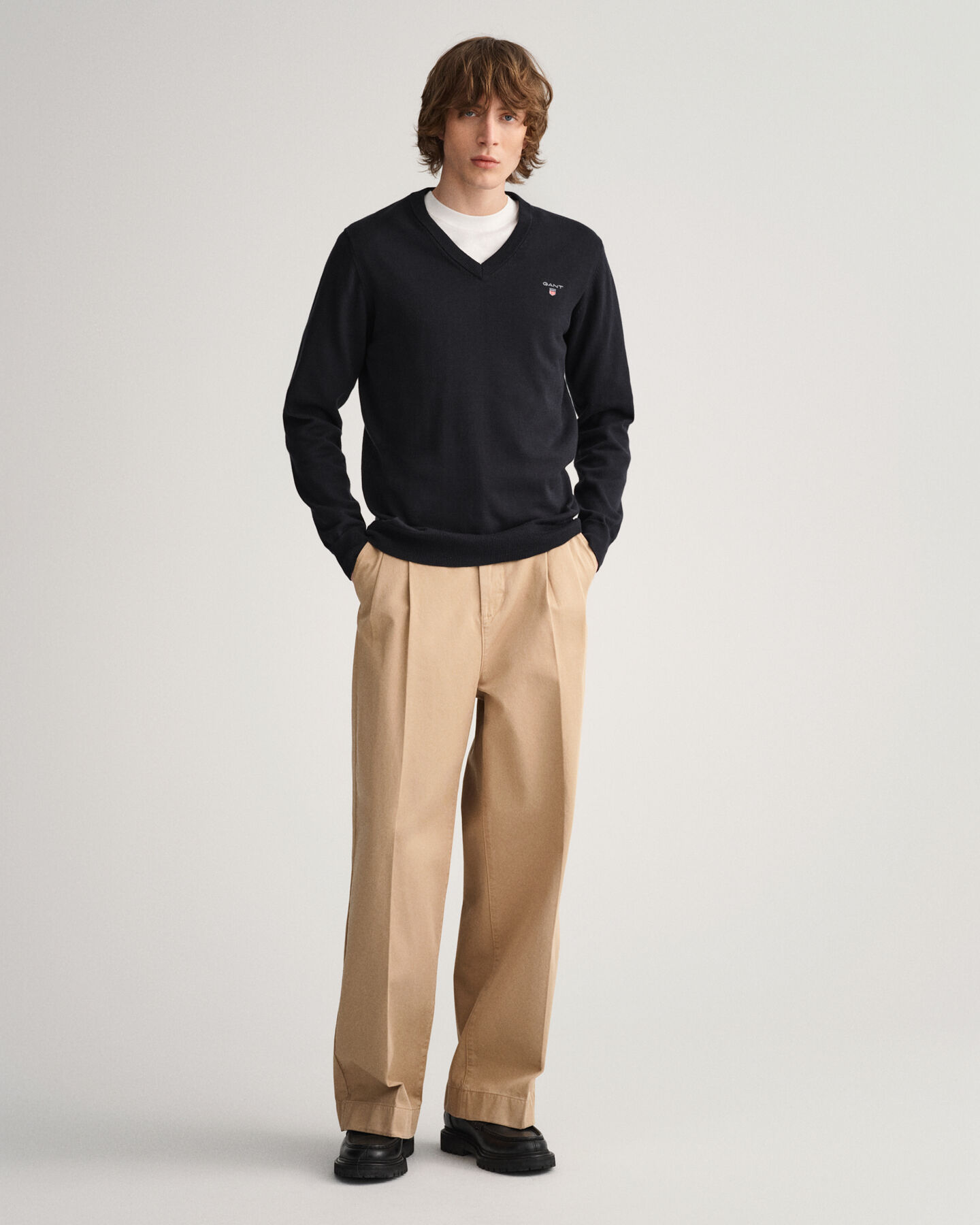 Maglia Classic in cotone con scollo a V