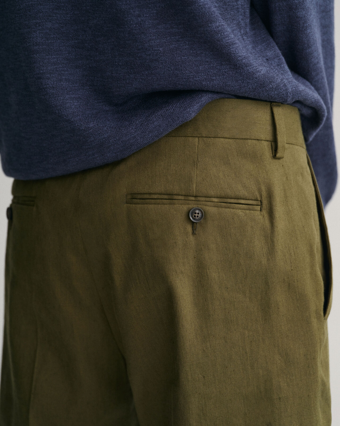 Pantaloni da abito in misto lino-cotone