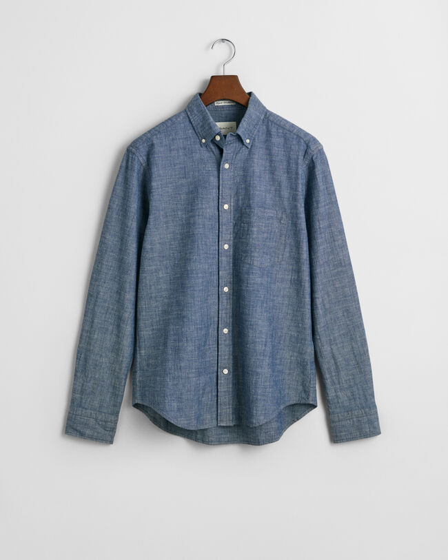 Camicia indaco in chambray regular fit