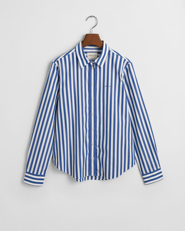 Camicia in popeline a righe larghe regular fit