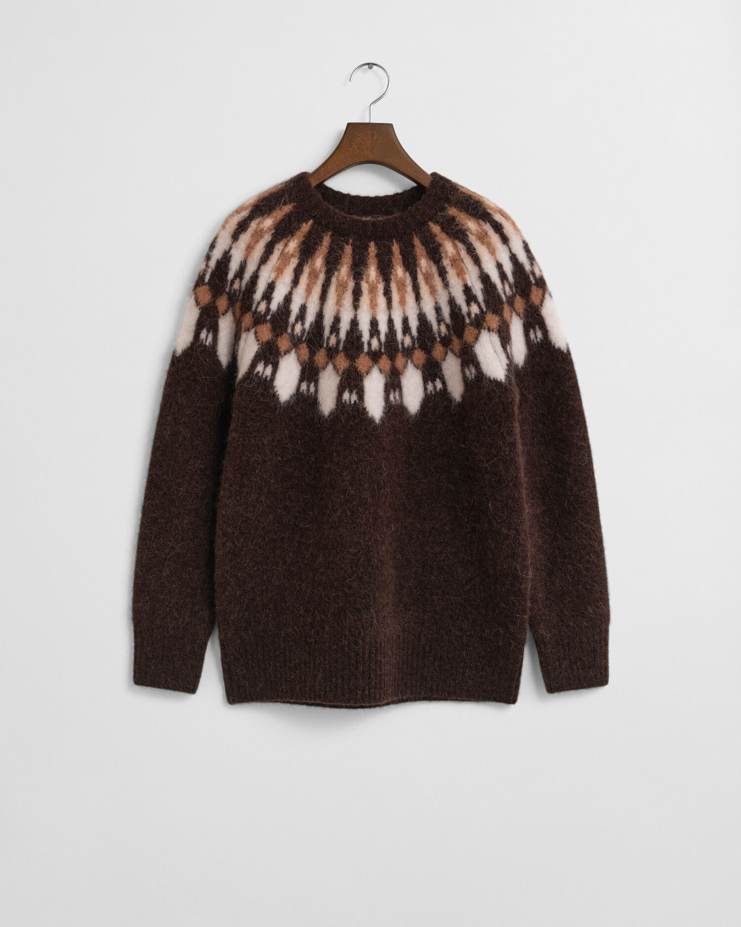 Maglia girocollo Fair Isle in misto alpaca