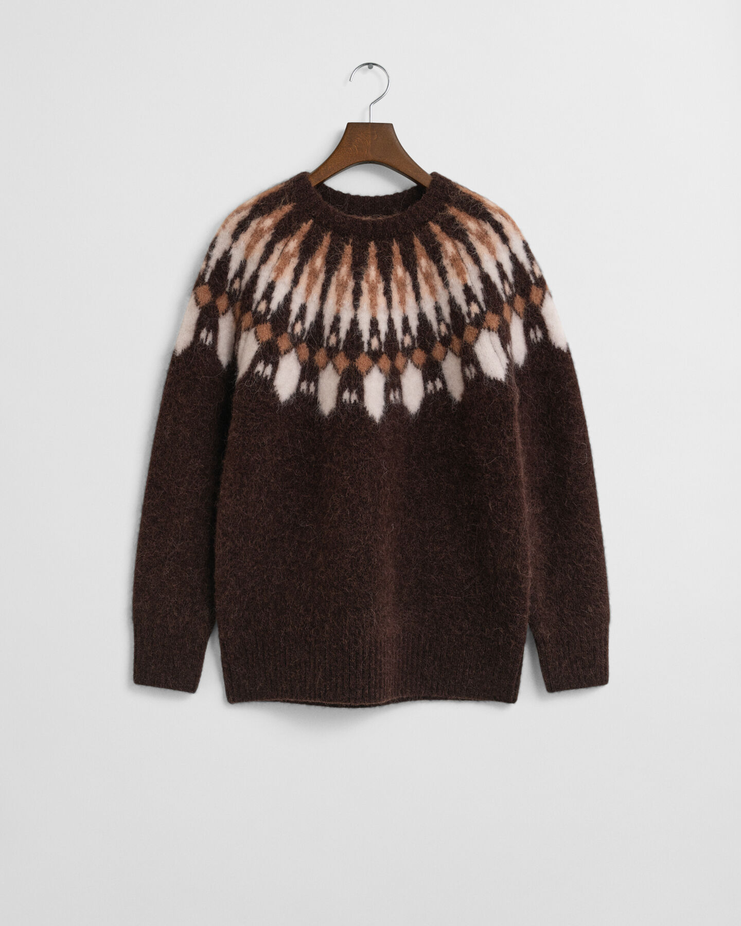 Maglia girocollo Fair Isle in misto alpaca