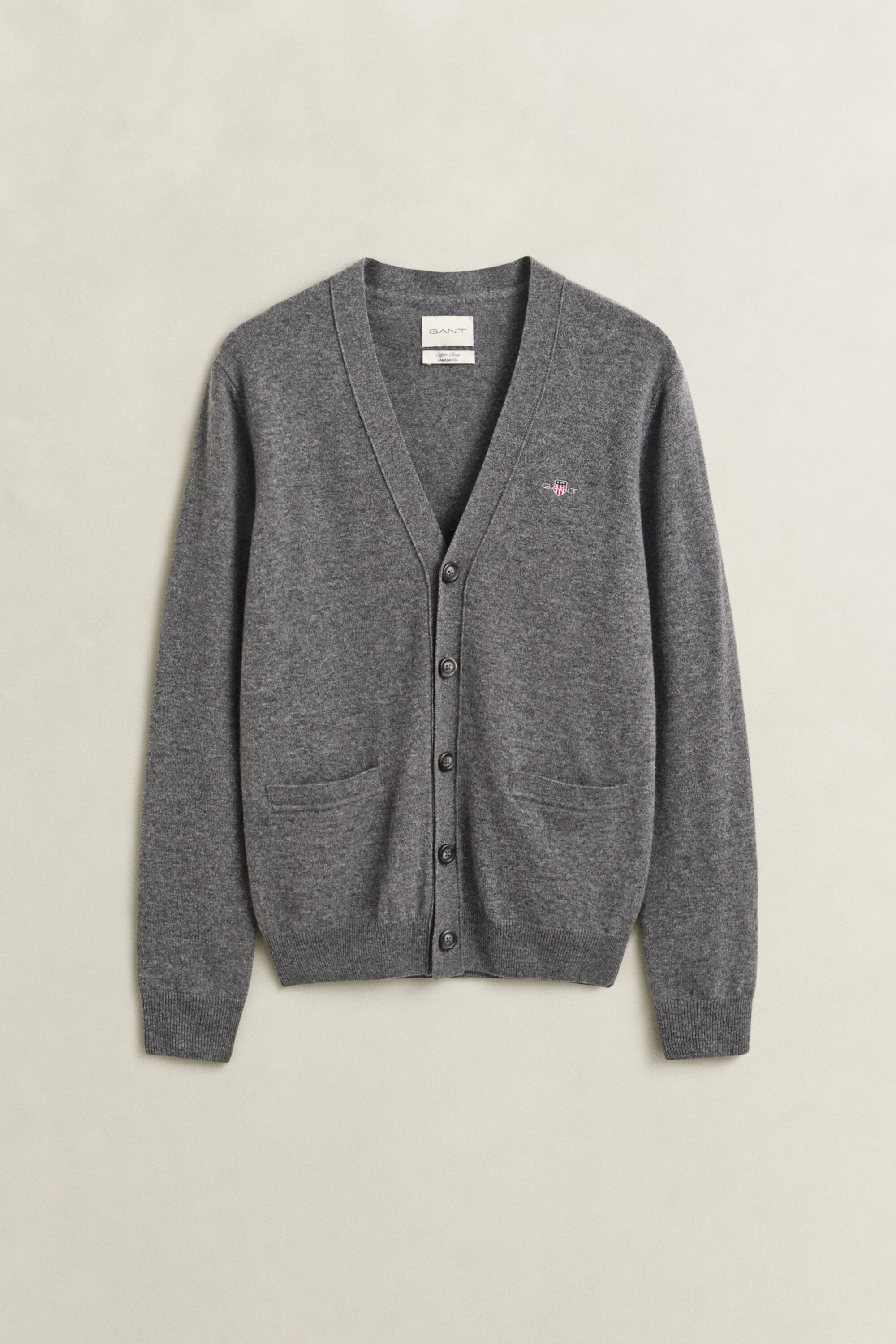 Cardigan con scollo a V in lana d’agnello