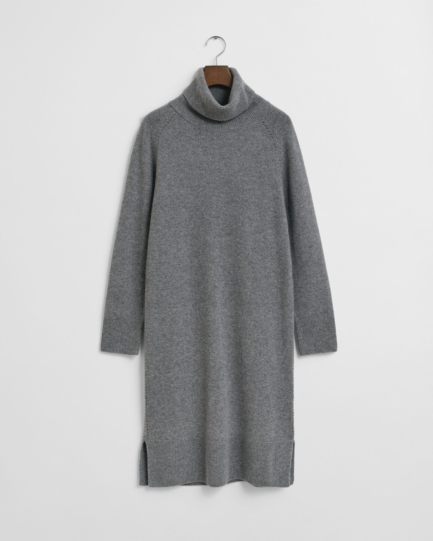 Abito a collo alto con dettagli in maglia