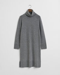 Abito a collo alto con dettagli in maglia