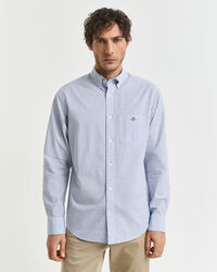 Classica camicia in popeline a quadri regular fit