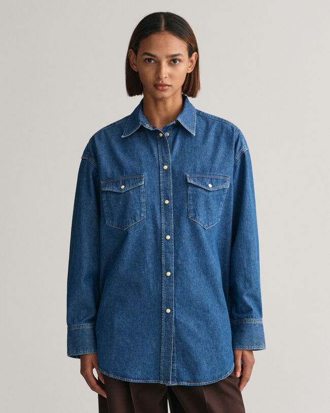 Camicia in denim oversize