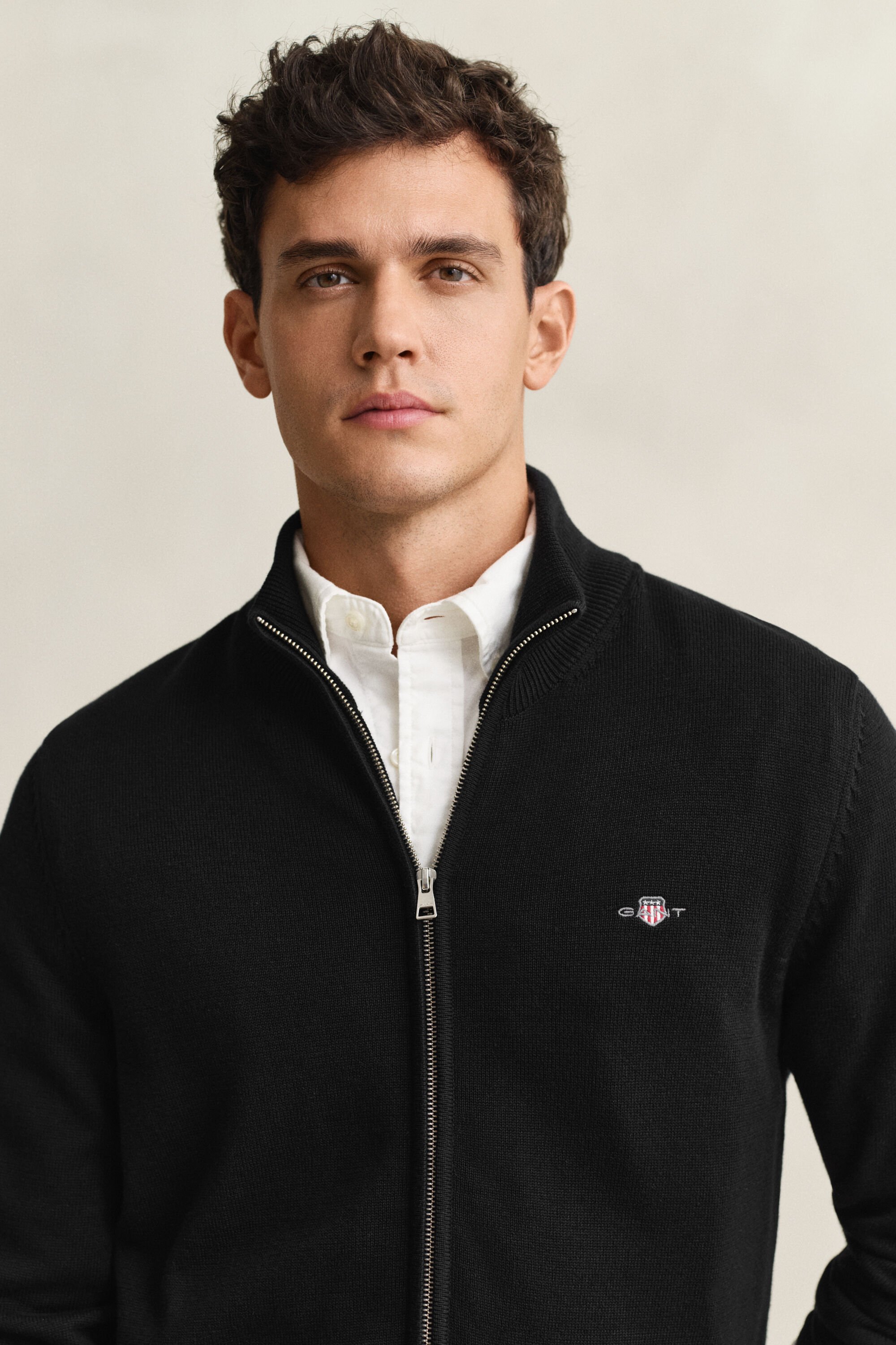 Cardigan in cotone casual con zip