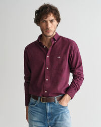 Camicia in flanella a microquadretti regular fit