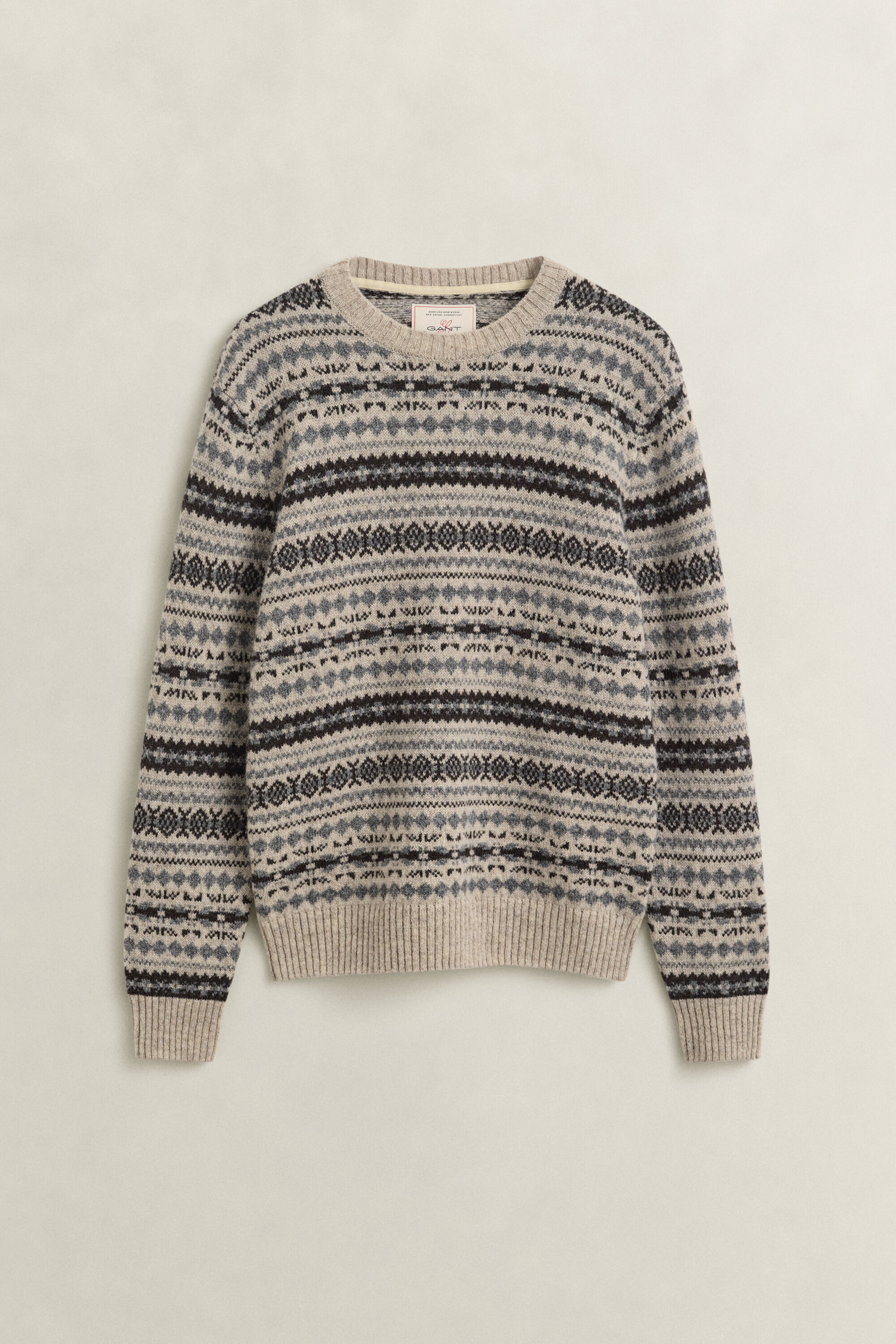 Maglia in lana spazzolata jacquard
