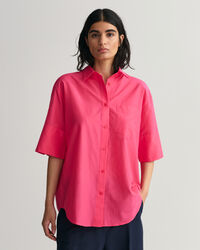 Camicia in misto cotone-seta a maniche corte relaxed fit