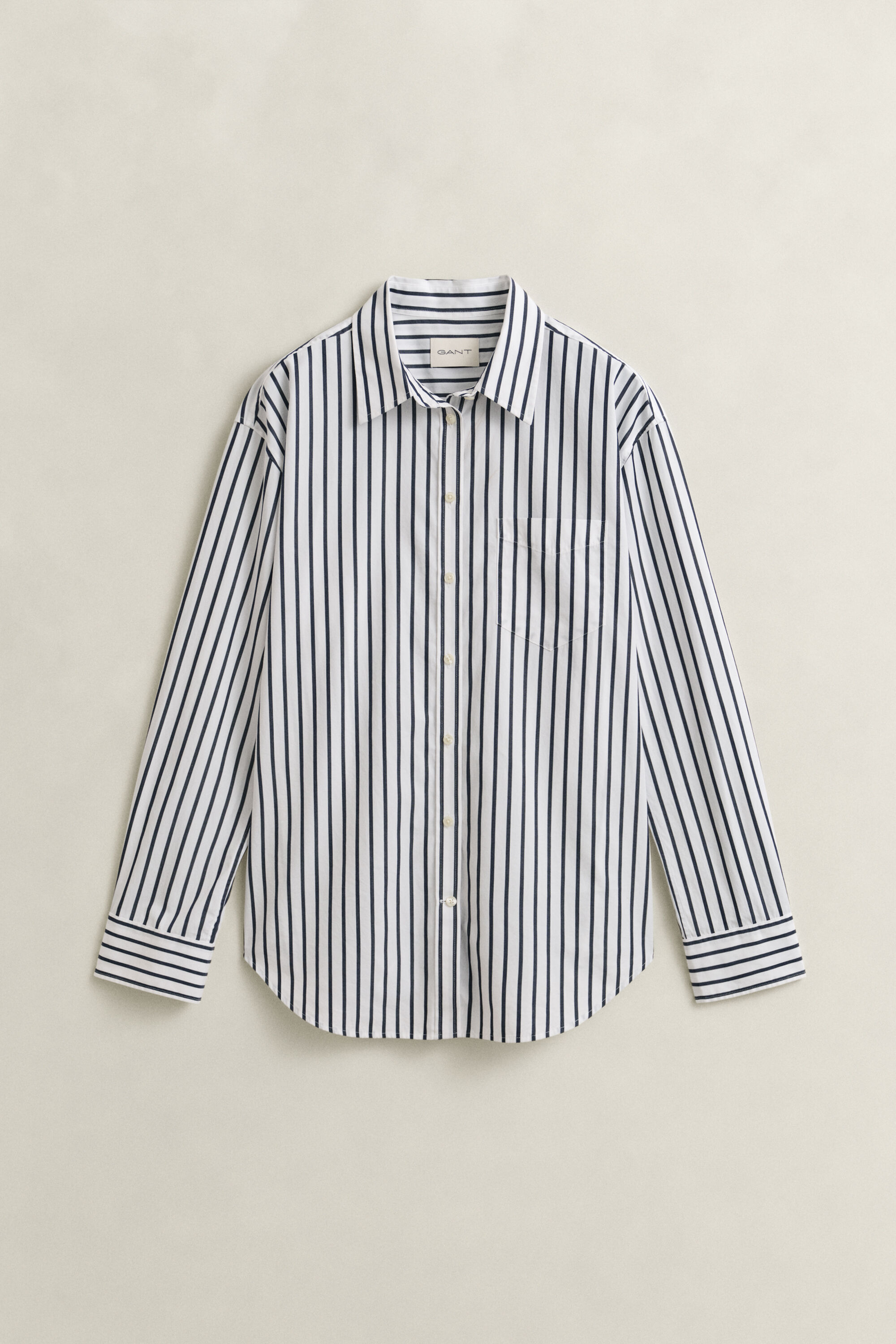 Camicia classica in popeline a righe relaxed fit