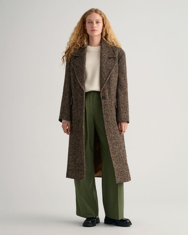 Pantaloni ampi a vita alta con piega