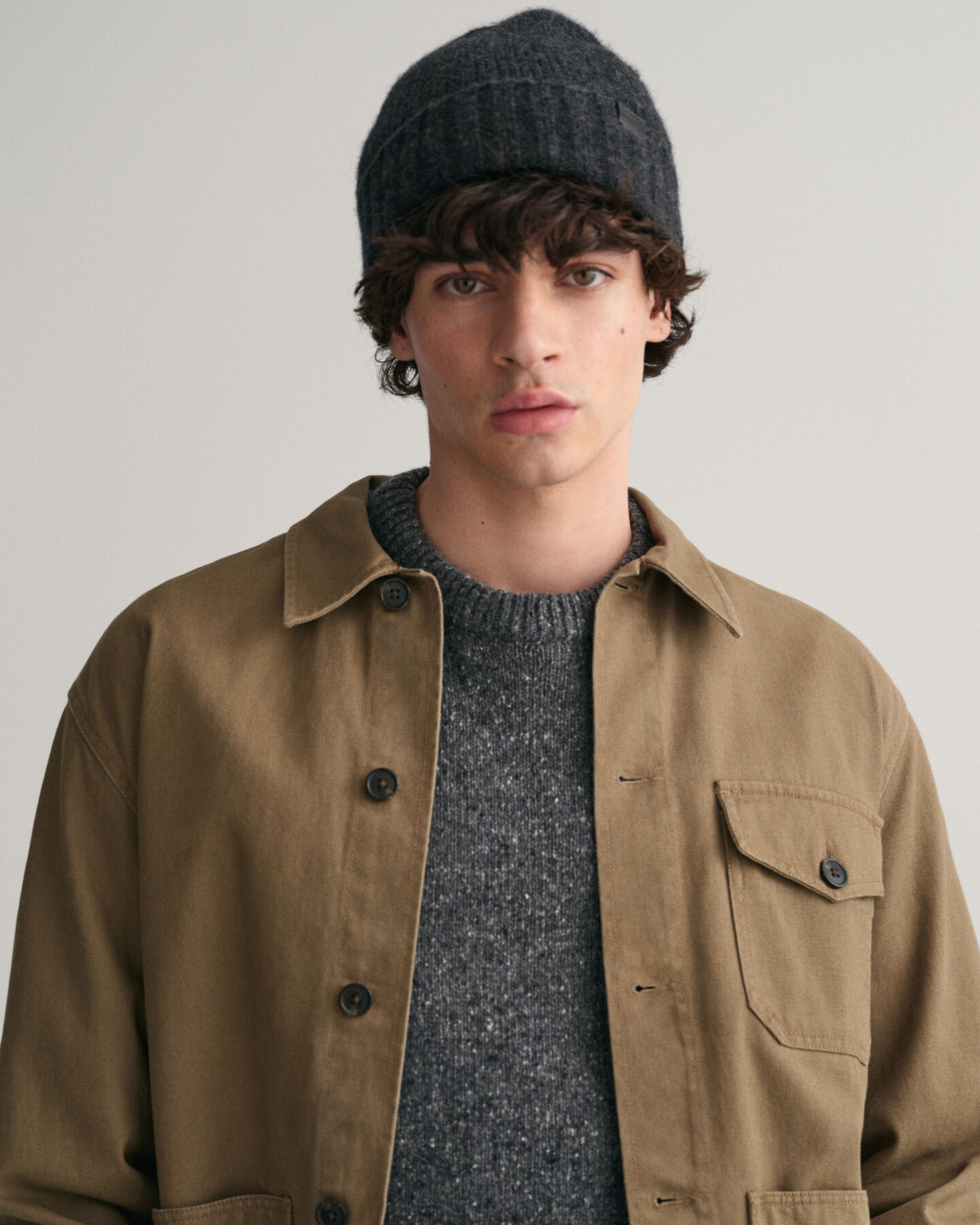 Camicia giacca in twill spazzolato