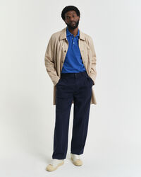 Pantaloni chino in twill di cotone con pinces relaxed fit