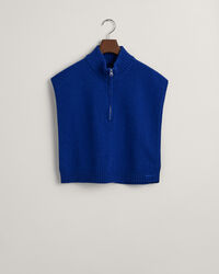 Pettorina con zip in maglia in lana