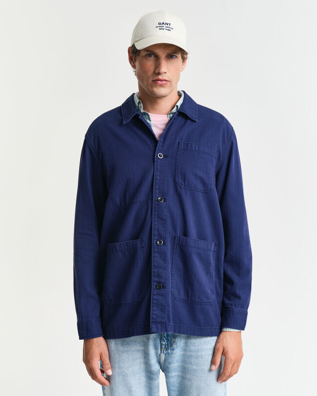 Camicia giacca da lavoro con motivo a spina di pesce regular fit