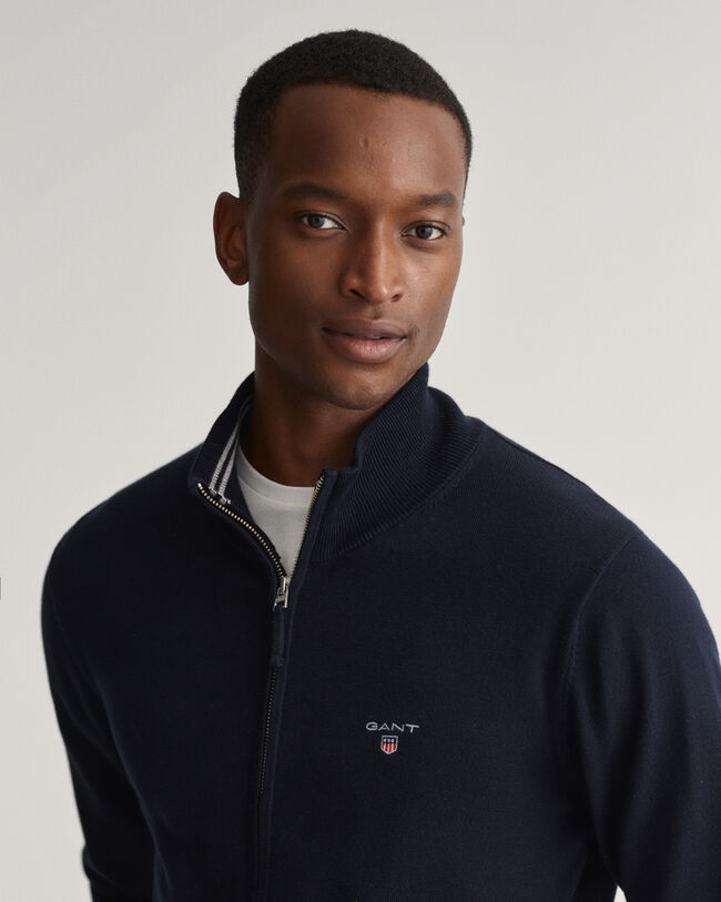 Cardigan Classic con zip in cotone