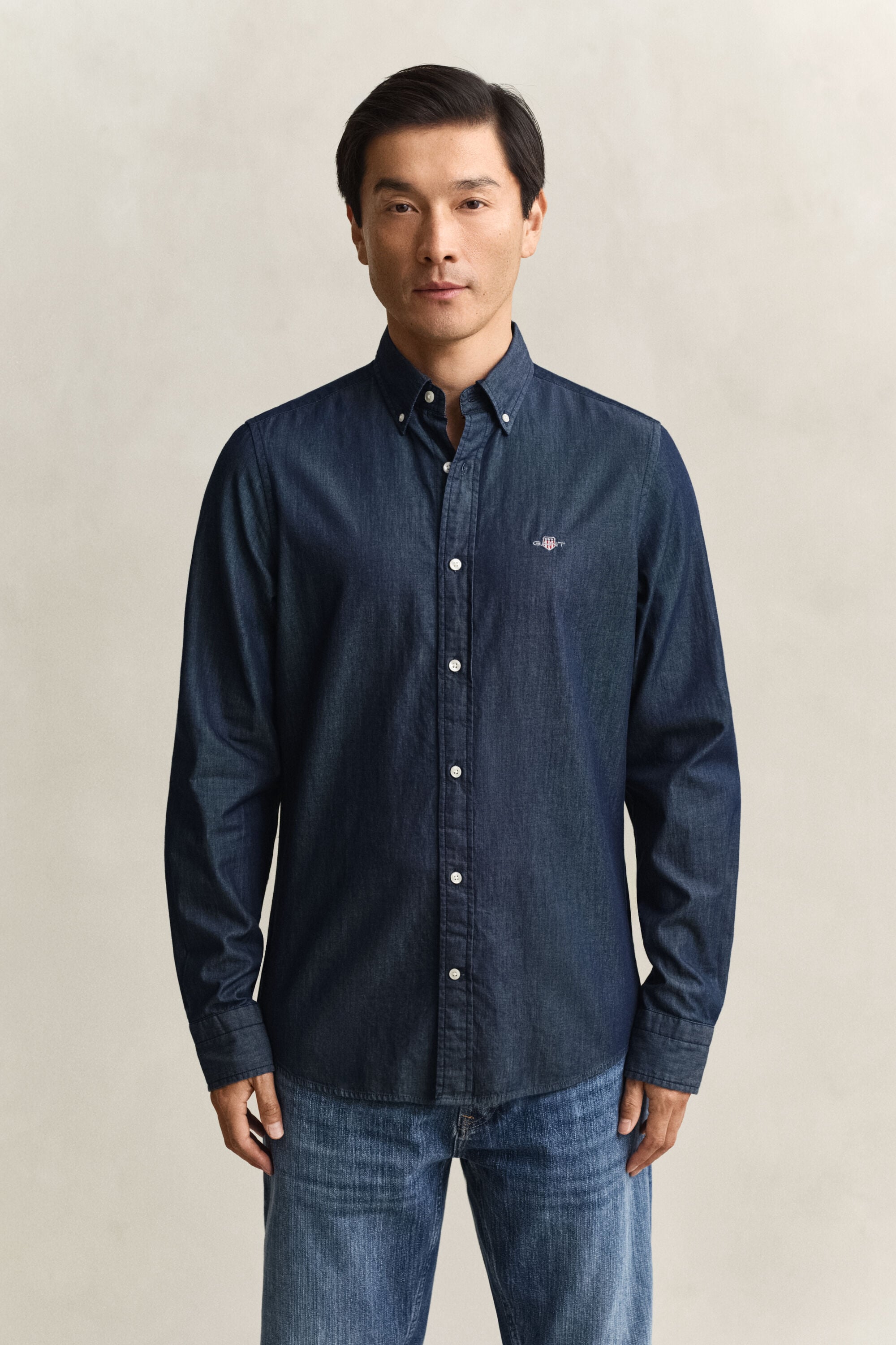 Camicia indaco slim fit
