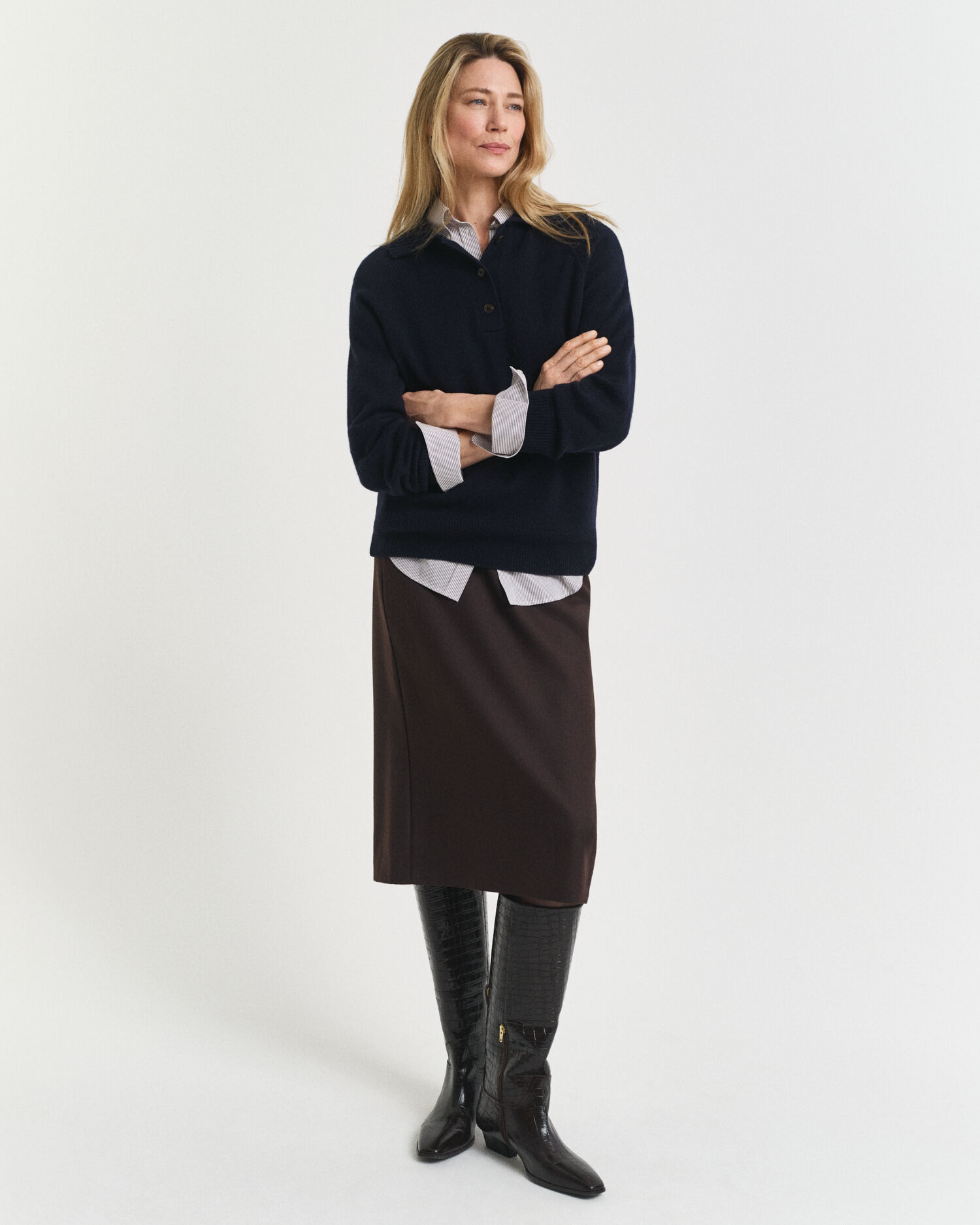 Gonna midi longuette in misto lana