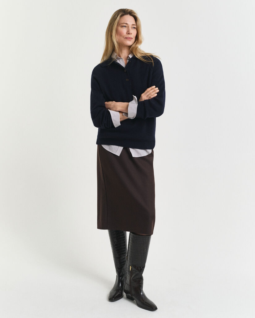 Gonna midi longuette in misto lana