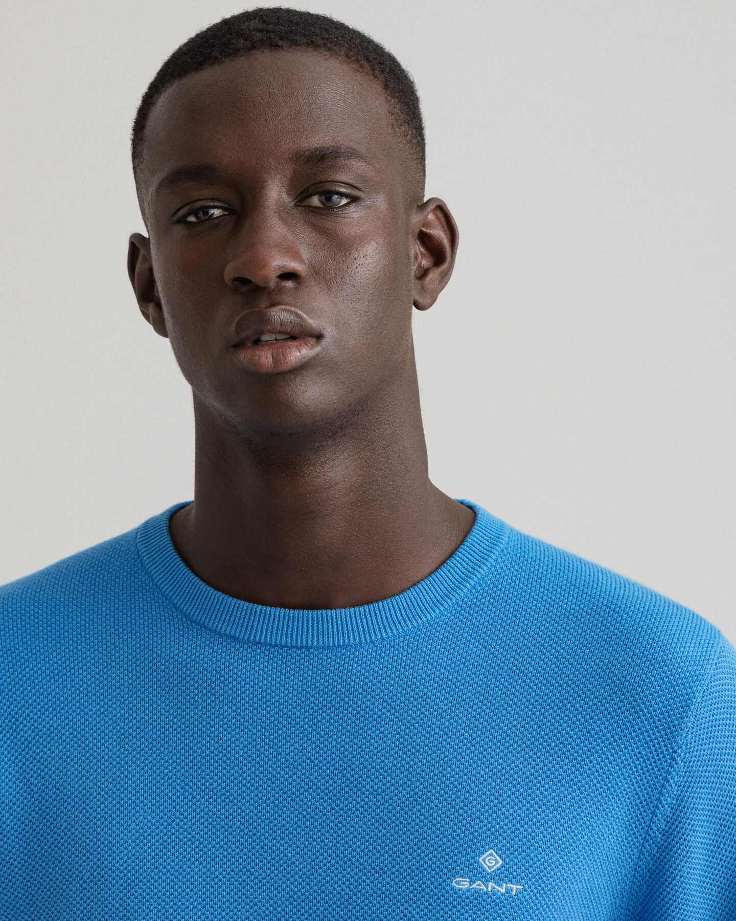 Maglia girocollo in piqu&eacute; di cotone